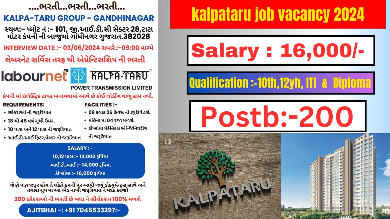 kalpataru job vacancy 2024