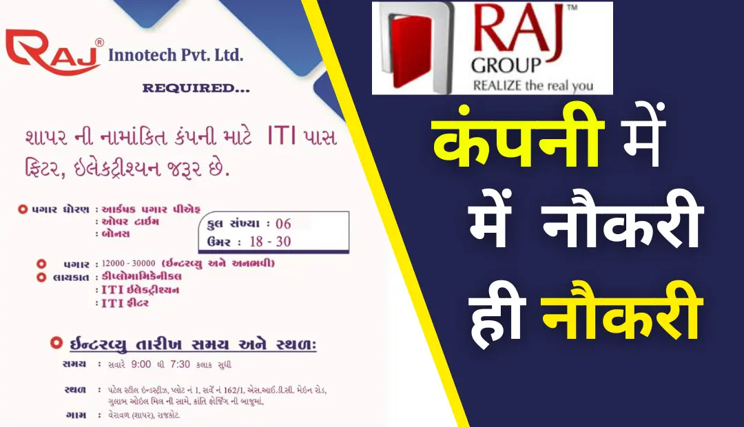 RAJ Innotech Company Job Vacancy 2024