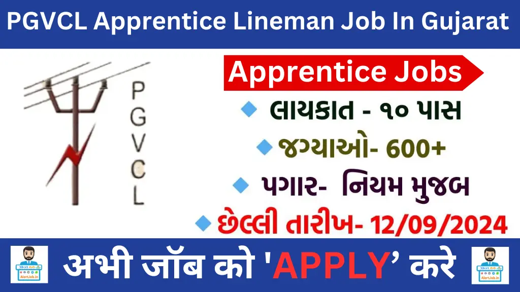 PGVCL Apprentice Lineman Job In Gujarat