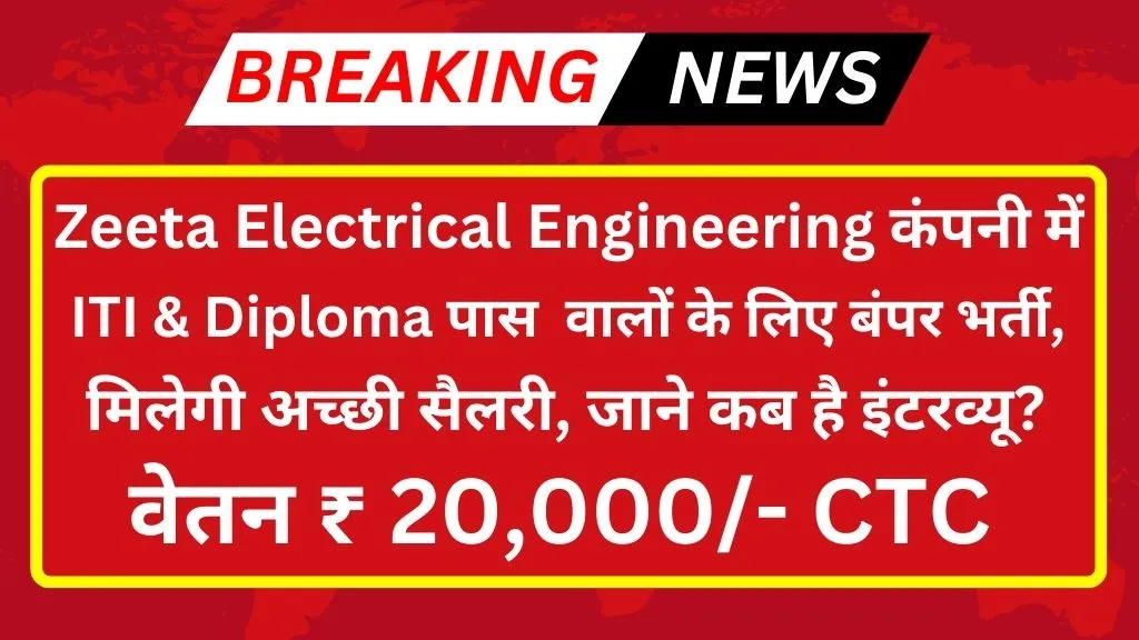 Zeeta Electrical Engineering Job Vacancy 2024